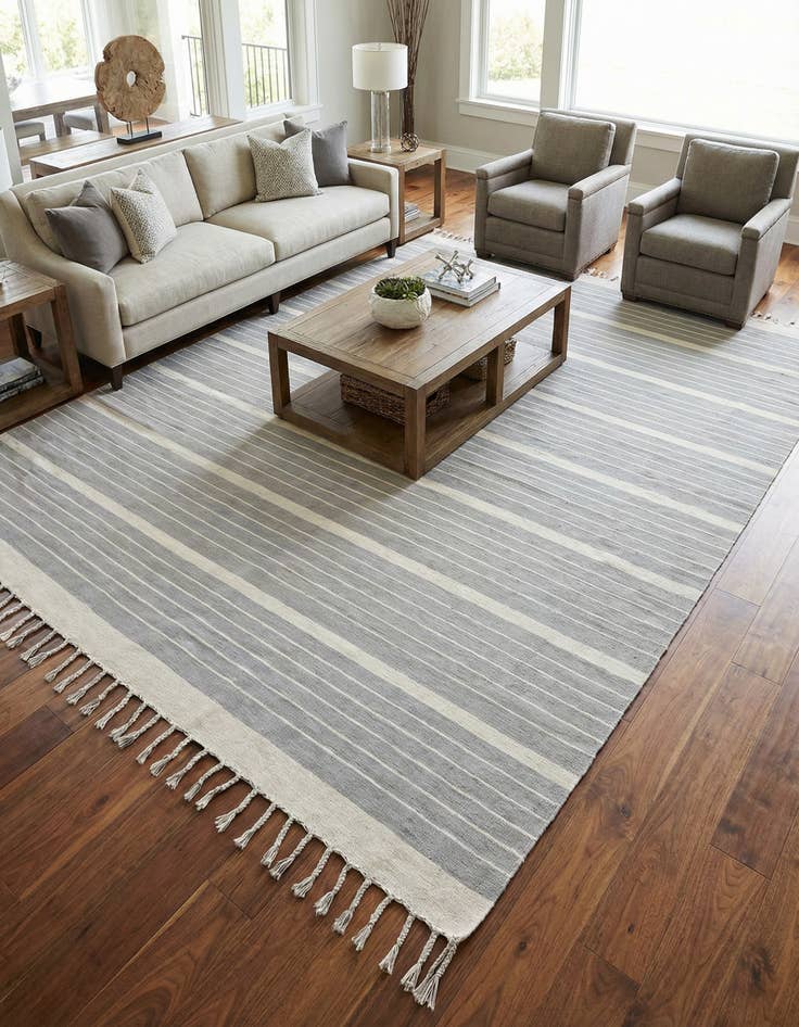 Detail image of 10' x 14' 1  Hand Woven Chindi Cotton Rug