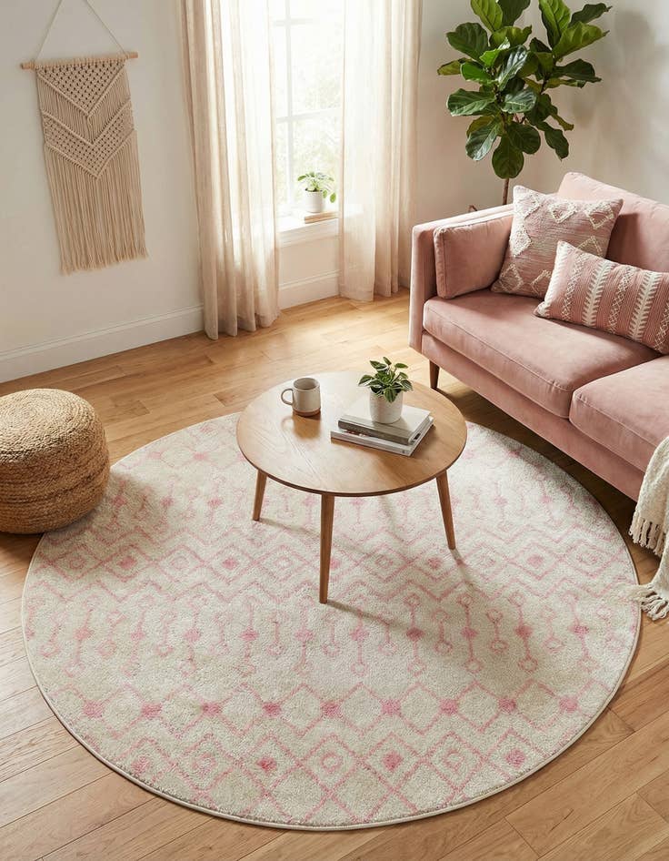 Detail image of 6' x 6' Moroccan Trellis Round Rug