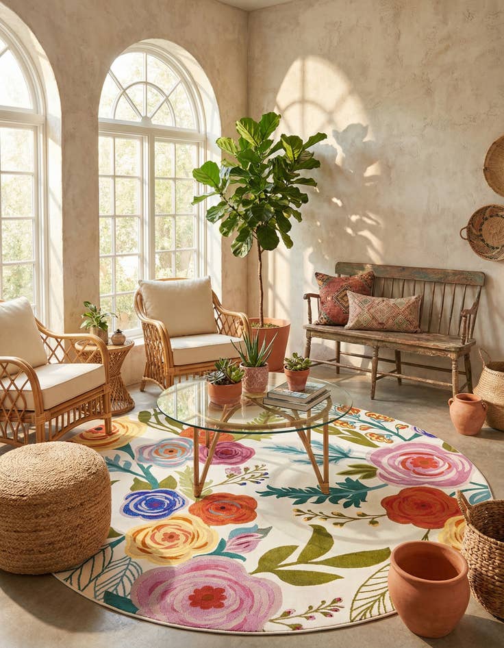 Detail image of 7' x 7' Blossom Round Rug