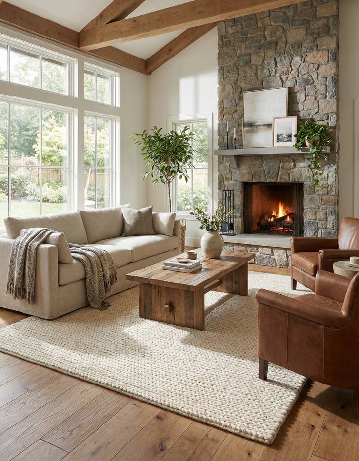 Detail image of 5' 1 x 8' Hand Woven Lana New Zealand Wool Rug