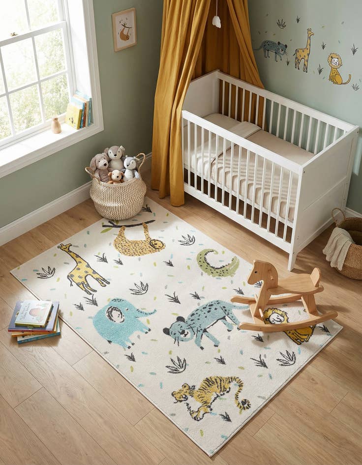 Detail image of 4' x 6' Animals Whimsy Kids Rug
