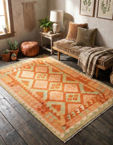 3' 3 x 5' Hand Woven Kilim Waziri Wool Rug