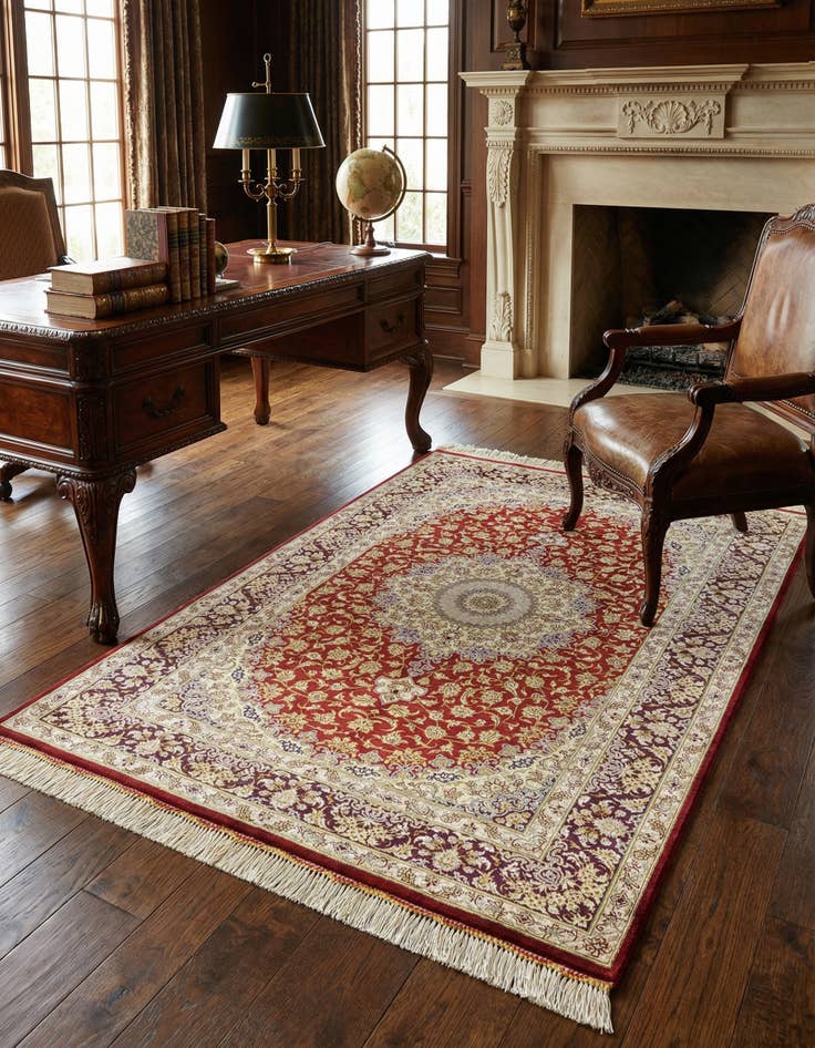 Detail image of 3' 3 x 4' 10 Ghom Silk Rug