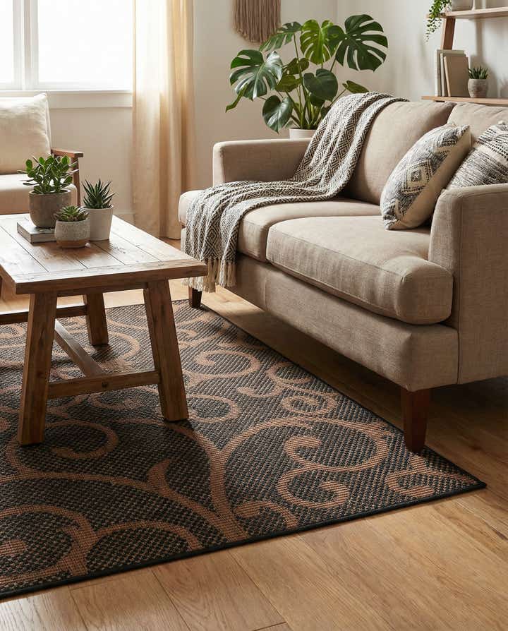 3' 3 x 5' 3 Easy-Clean Botanical Indoor / Outdoor Rug