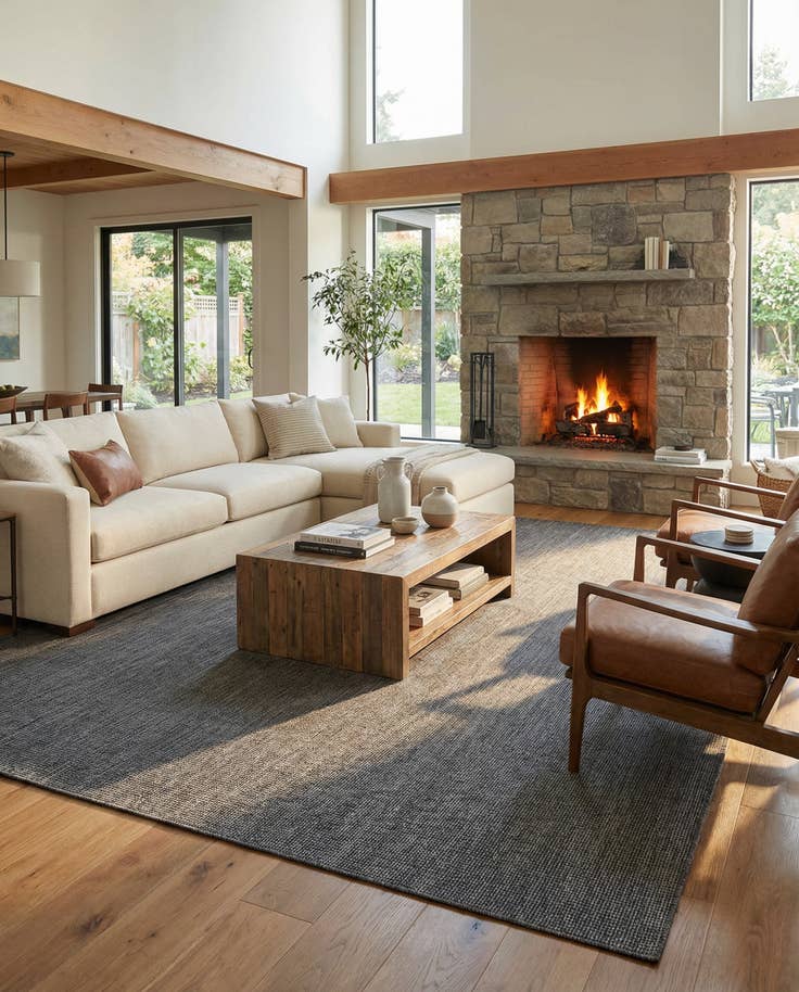 Detail image of 13' x 13' Easy-Clean Solid Indoor / Outdoor Square Rug