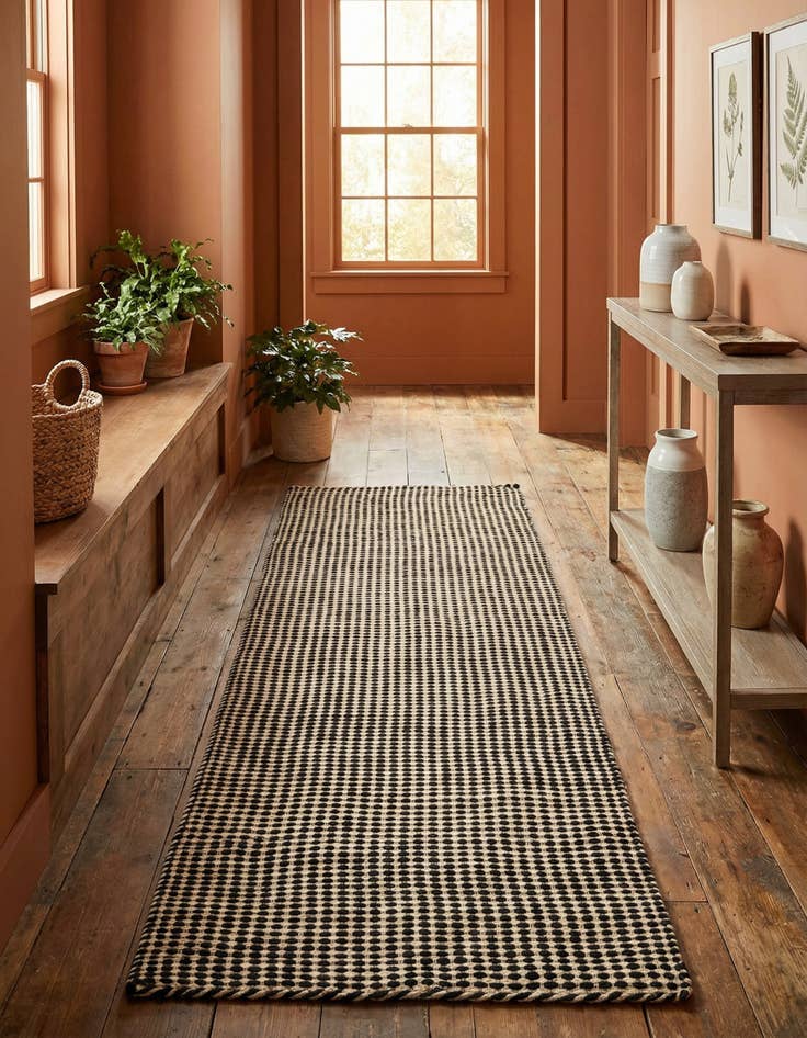 Detail image of 2' 7 x 8'  Hand Woven Laurel Handwoven Jute Runner Rug