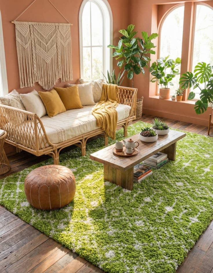 Detail image of 9' x 12' Moroccan Trellis Shag Rug