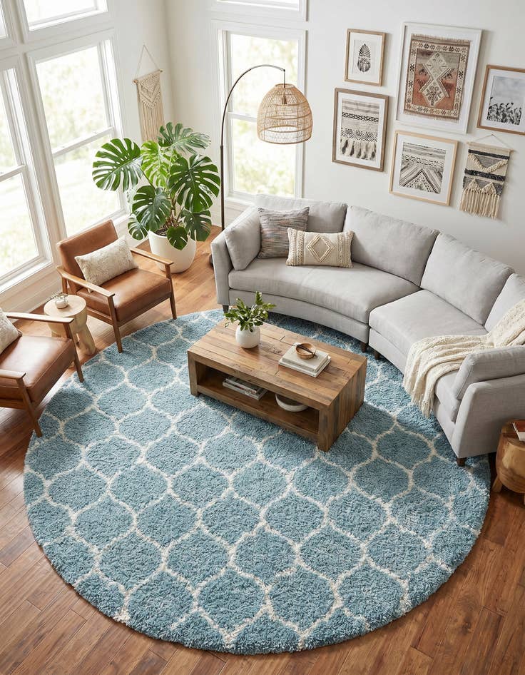 Detail image of 10' x 10' Trellis Shag Round Rug