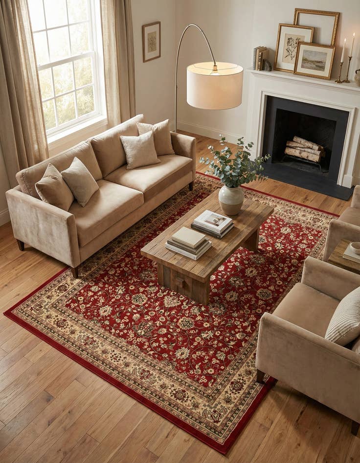 Detail image of 10' x 13' Kashan Design Rug