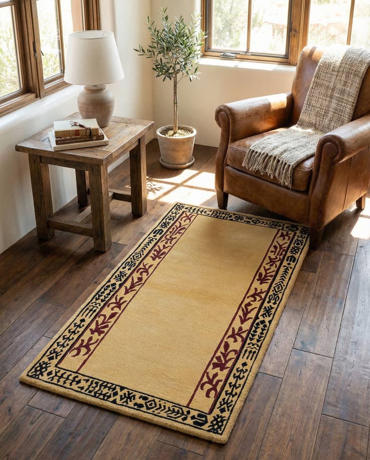 Detail image of 2' 4 x 4' 2 Hand Knotted Darya Wool Rug