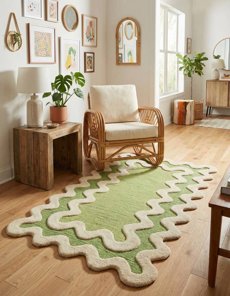 Detail image of 3' 1 x 5' 3 Happy Rugs Wiggles Wool