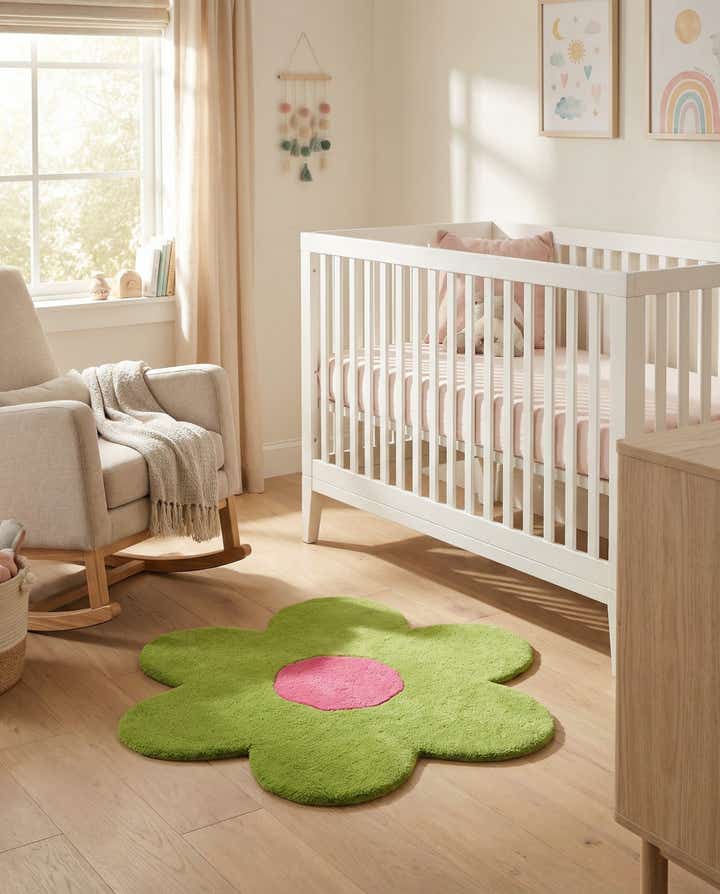 3' 1 x 3' 1 Happy Rugs Funky Flower Wool Round