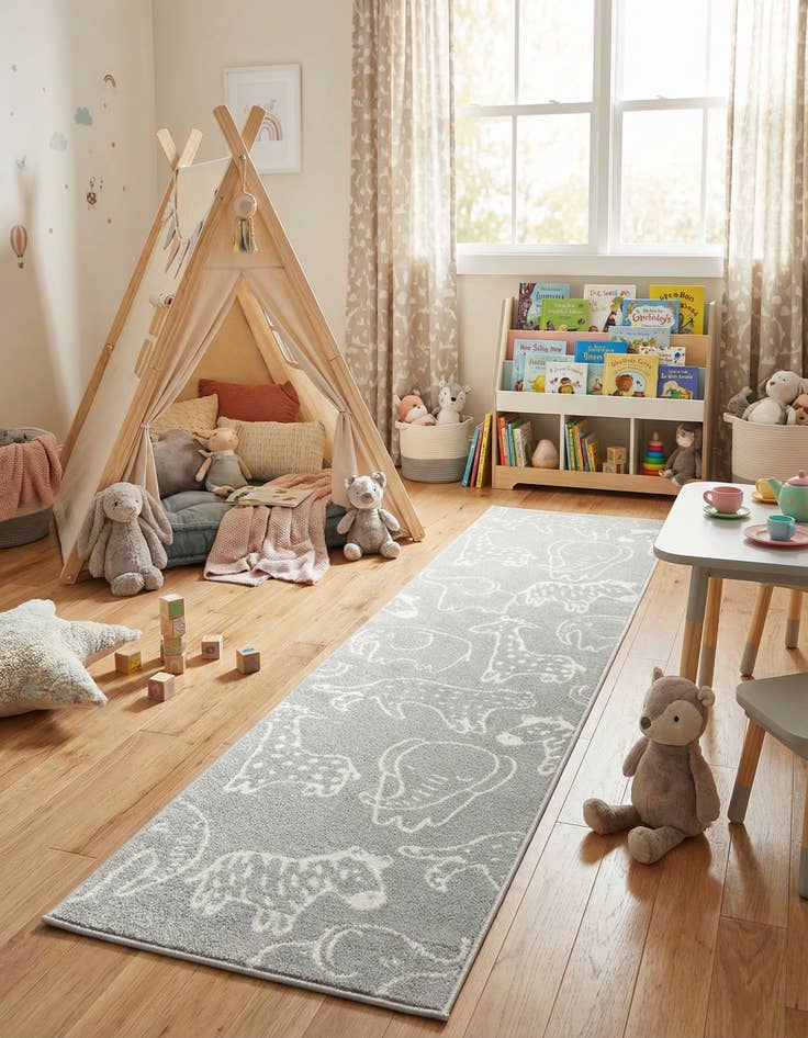 Detail image of 2' x 8' Whimsy Kids Runner Rug