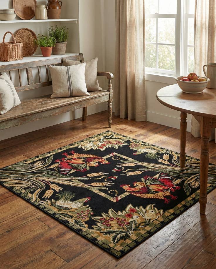 Detailansicht von 125cm x 125cm Land Quadrat Teppich