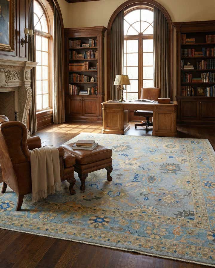 11' 5 x 14' 8 Hand Knotted Oushak Wool Rug