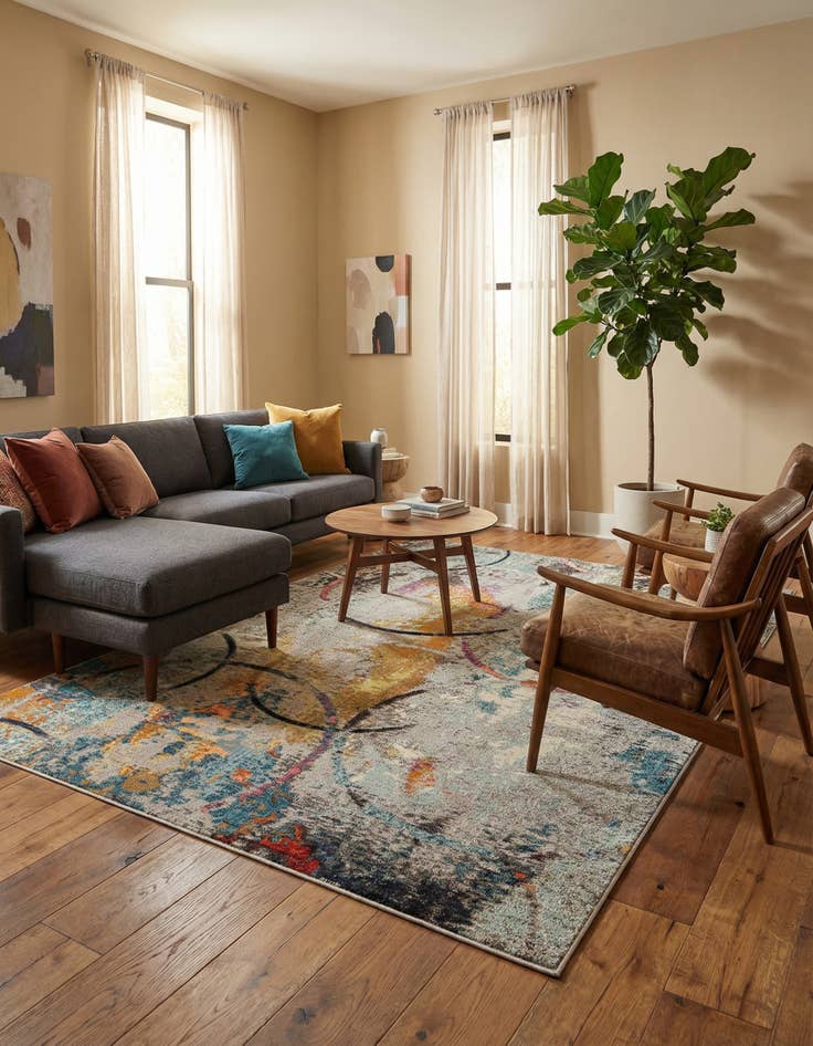 Detail image of 9' x 12' 2 Washable Theia Rug