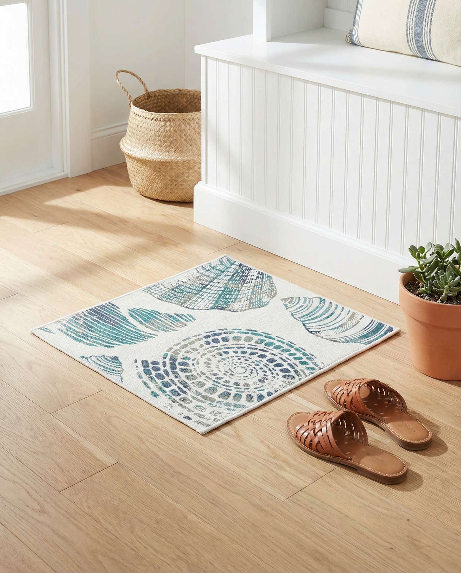 1' 3 x 1' 3 Easy-Clean Coastal Indoor / Outdoor Sample Rug