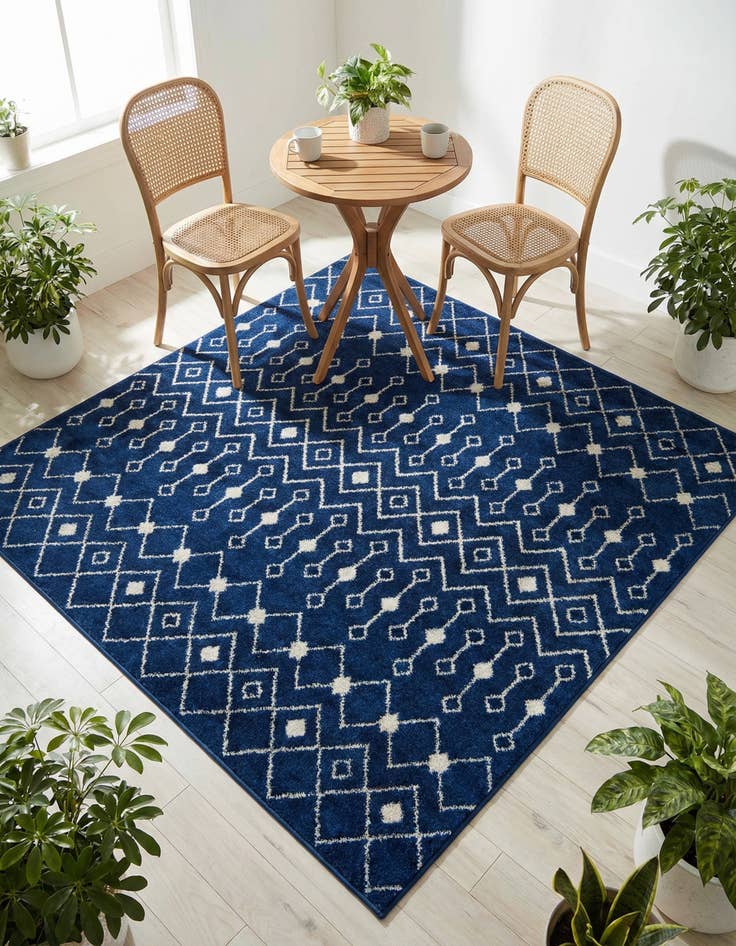 Detail image of 6' x 6' Moroccan Trellis Square Rug