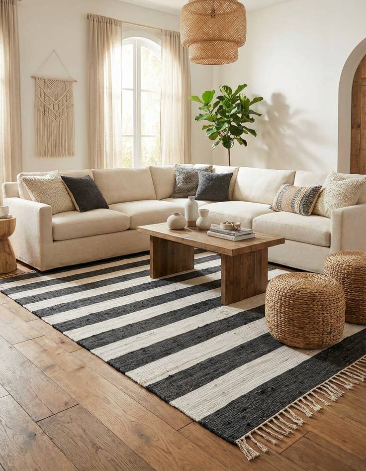 Detail image of 9' x 12' 2  Hand Woven Chindi Rag Rug