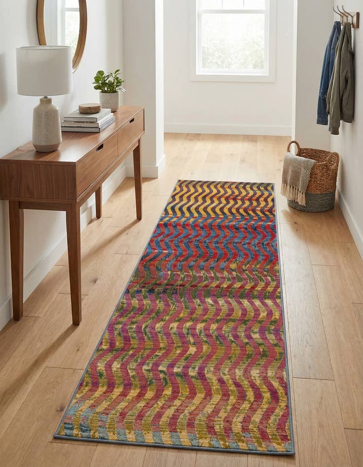 Detail image of 2' x 6' Washable Modern Indoor / Outdoor Runner Rug