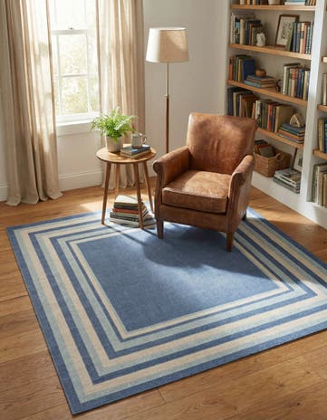 Blue Lotus Square Rug