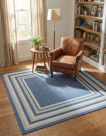 Blue Lotus Square Rug