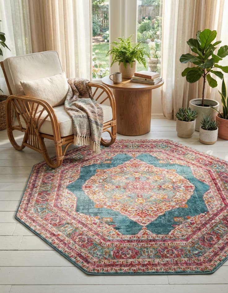 Detail image of 5' x 5' Santiago Octagon Rug