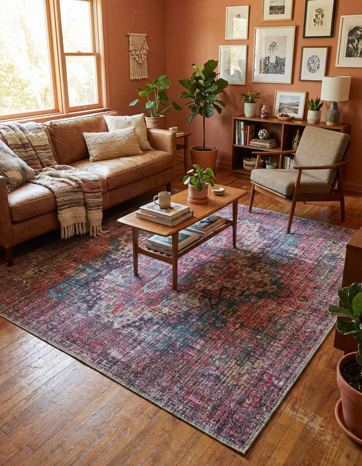 Detail image of 7' 10 x 7' 10 Washable Mangata Square Rug