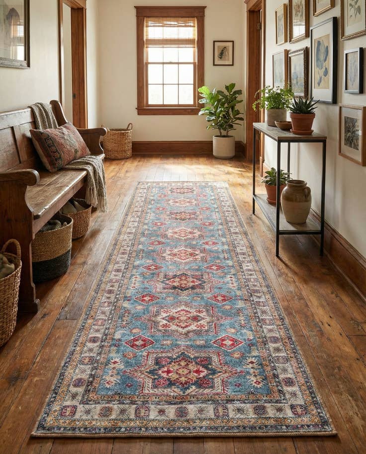 Detail image of 2' 7 x 10' Washable Timeless Runner Rug