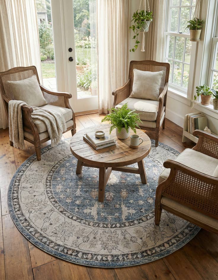 Detail image of 7' x 7' Eco Traditional Round Rug