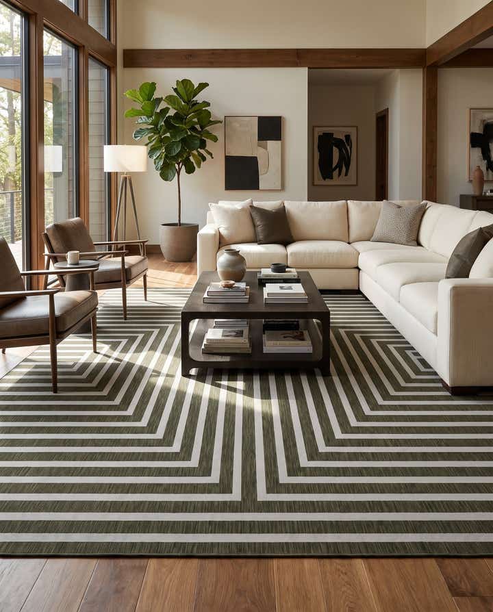 13' x 13' Easy-Clean Modern Indoor / Outdoor Square Rug