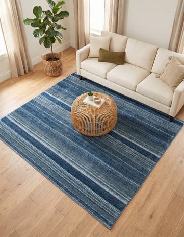 Blue Gemstone Square Rug