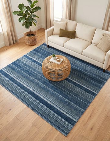 Blue Gemstone Square Rug