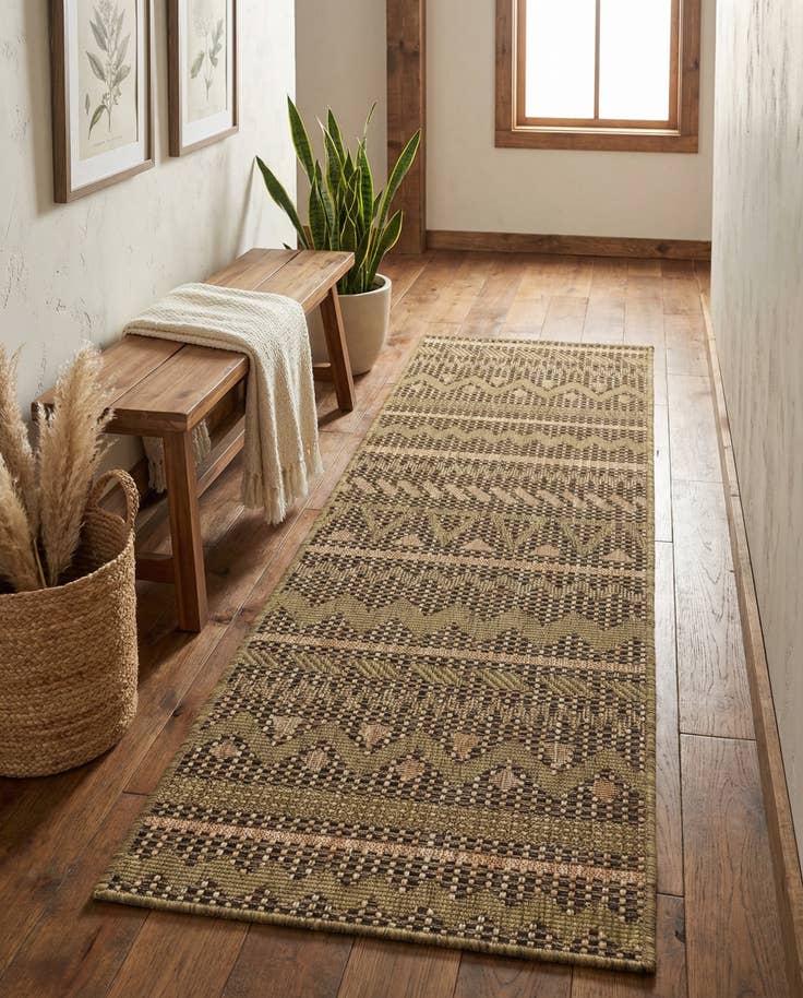 Detail image of 2' x 6' Easy-Clean Modern Indoor / Outdoor Runner Rug
