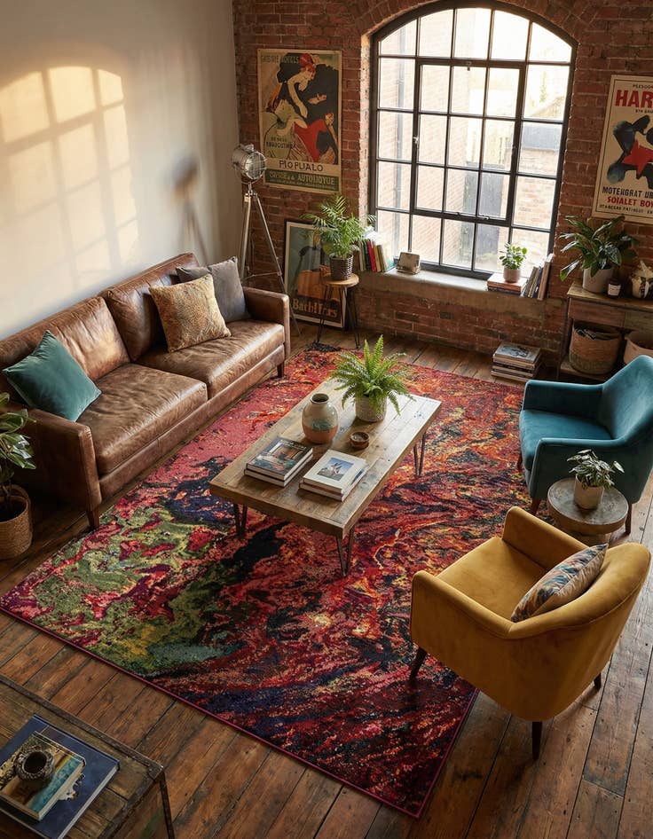 Detail image of 9' x 12'  Washable Haerfest Rug