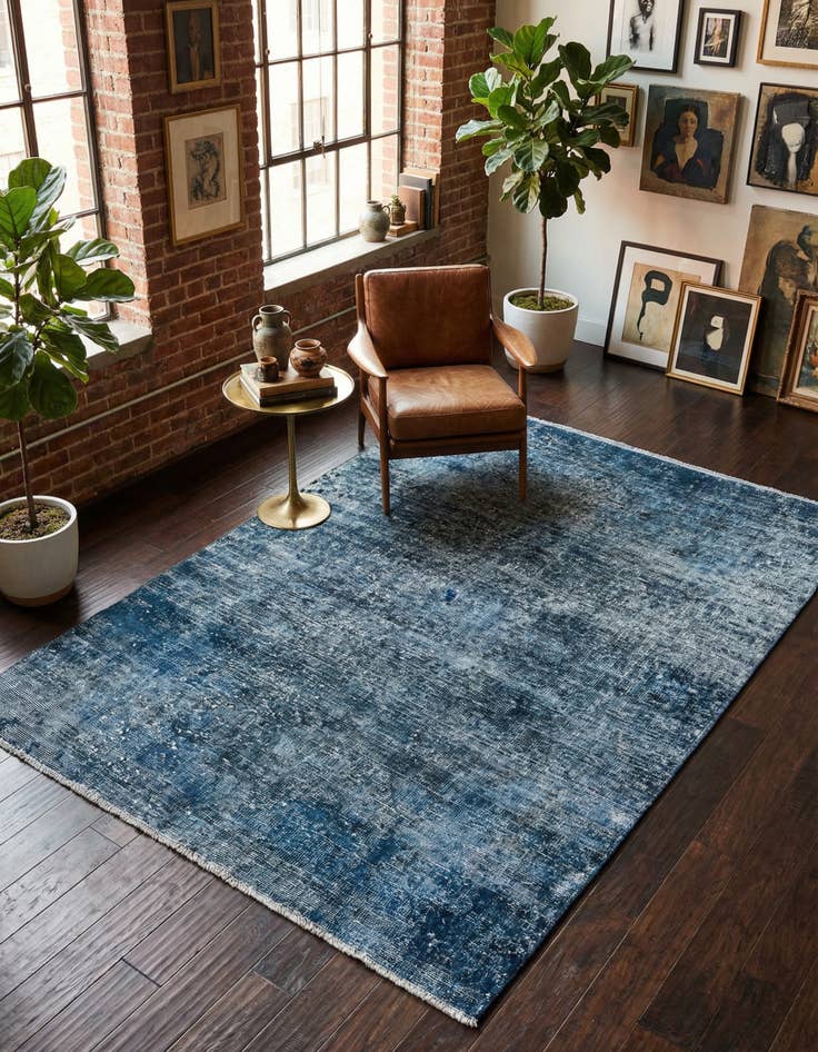 Detail image of 4' 10 x 5' 10 Hand Knotted Ultra Vintage Persian Wool Rug