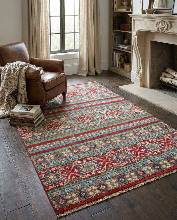 3' 10 x 5' 10 Hand Knotted Kazak Rug