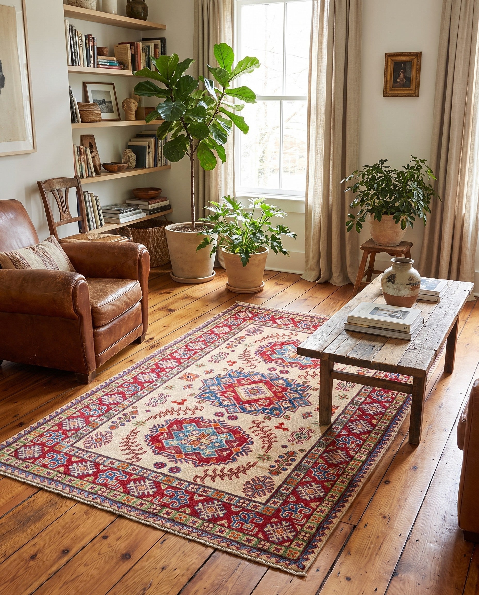 120cm x 185cm Hand Knotted Kazak Rug