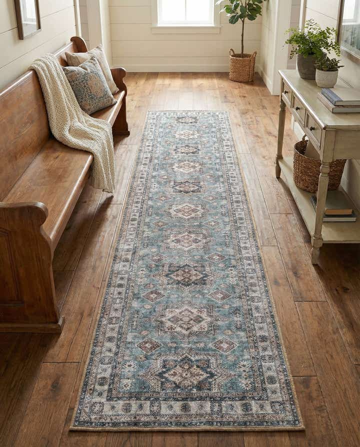 2' 7 x 12' Washable Timeless Runner Rug