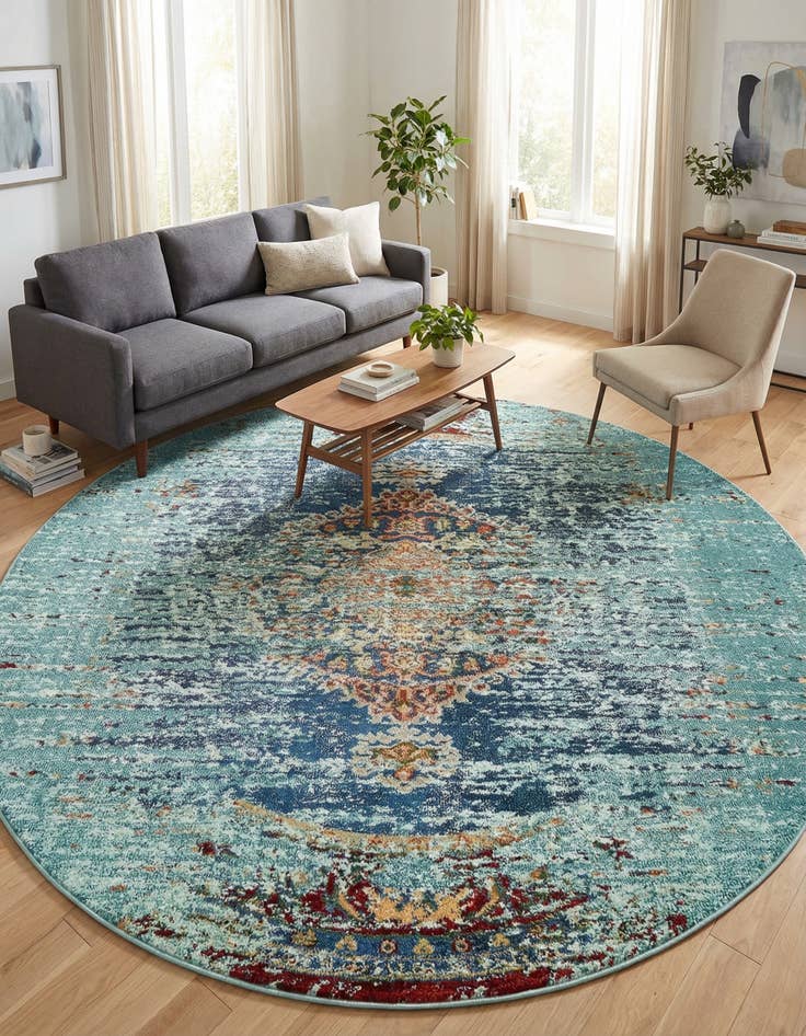 Detail image of 8' x 8' Washable Carnevale Round Rug