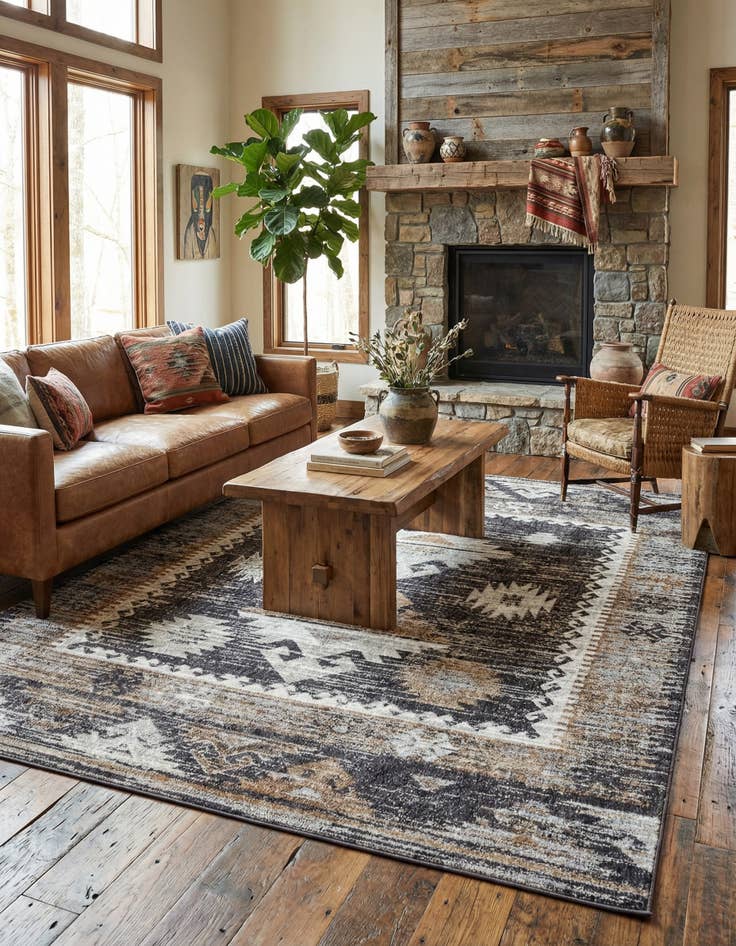 Detail image of 7' 10 x 10' Eco Southwestern Rug