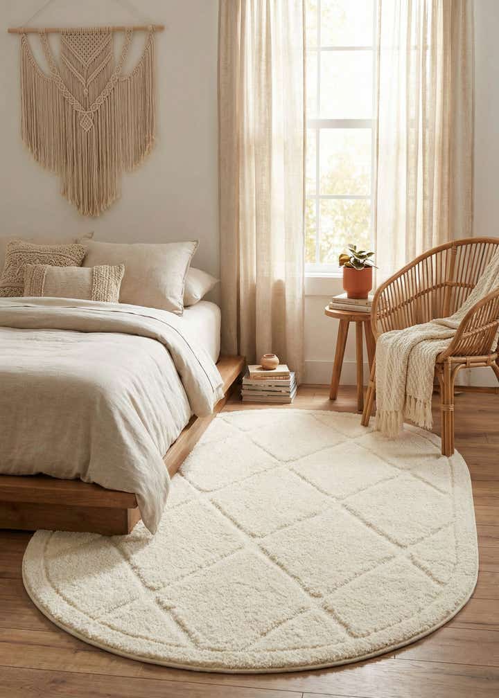 4' x 6' Lattice Shag Oval Rug