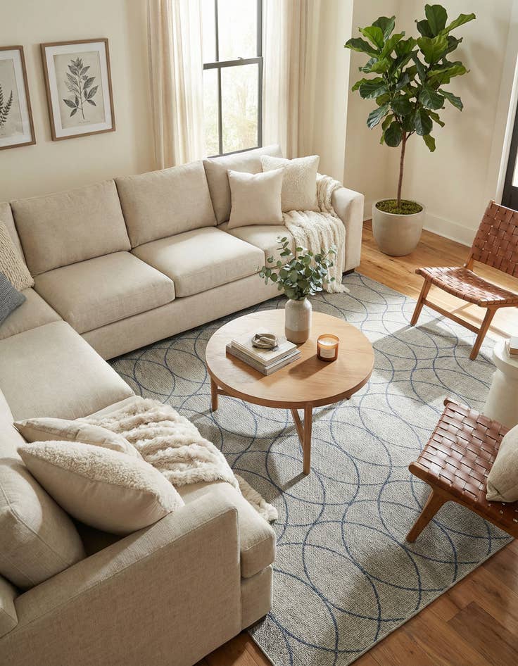 Detail image of 10' x 10'  Washable Trellis Indoor / Outdoor Square Rug