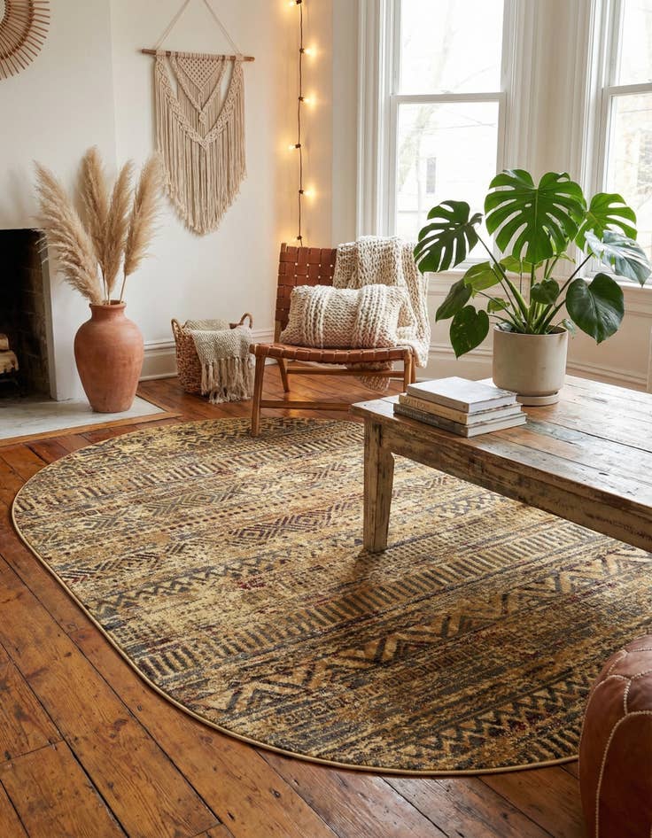 Detail image of  5' 3 x 8' Saturn Oval Rug