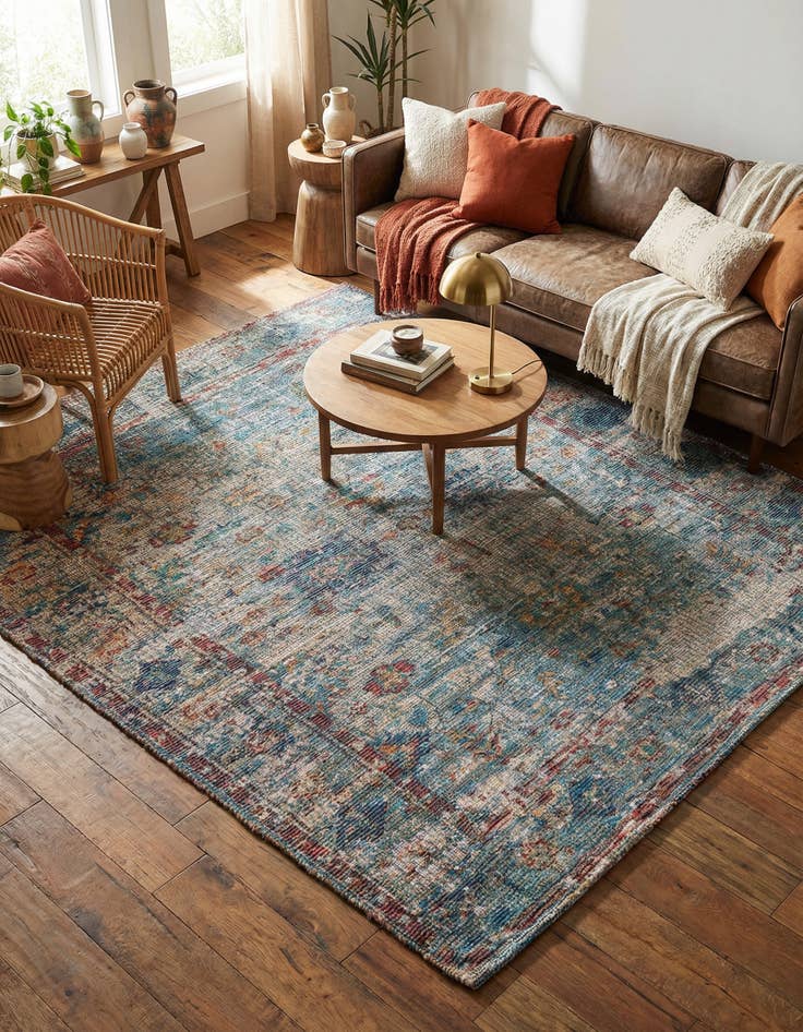 Detail image of 7' 10 x 7' 10 Hand Woven Chenille Jute Square Rug