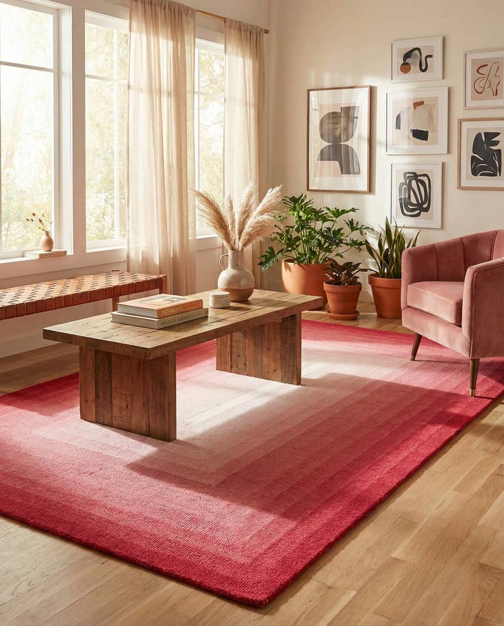 Detail image of 5' 1 x 8' Ombre Wool Rug