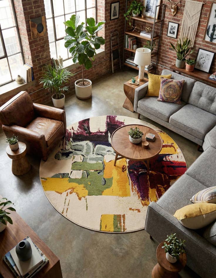 Detail image of 6' x 6' Washable Hyacinth Round Rug