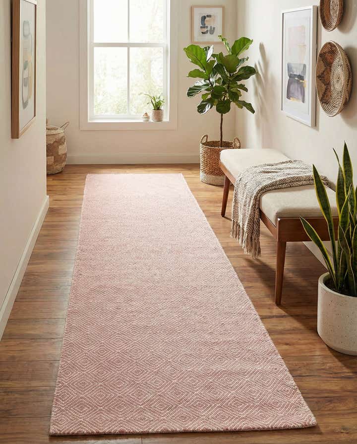 2' 7 x 14' 1 Hand Woven Geo Trellis Flatweave Runner Rug