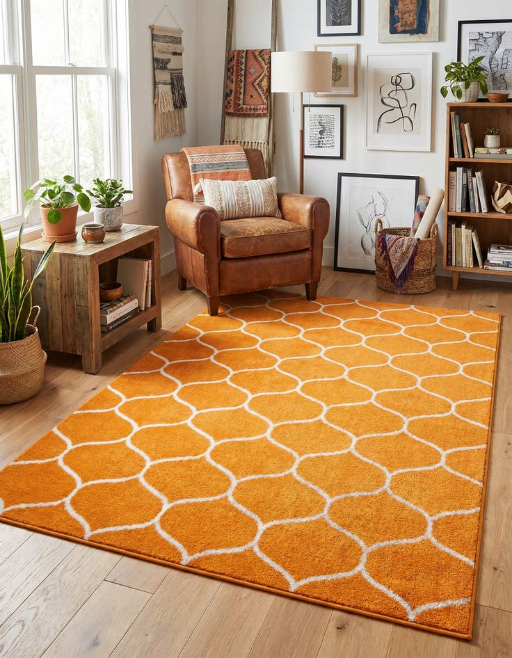 Detail image of 5' 3 x 8' Trellis Frieze Rug