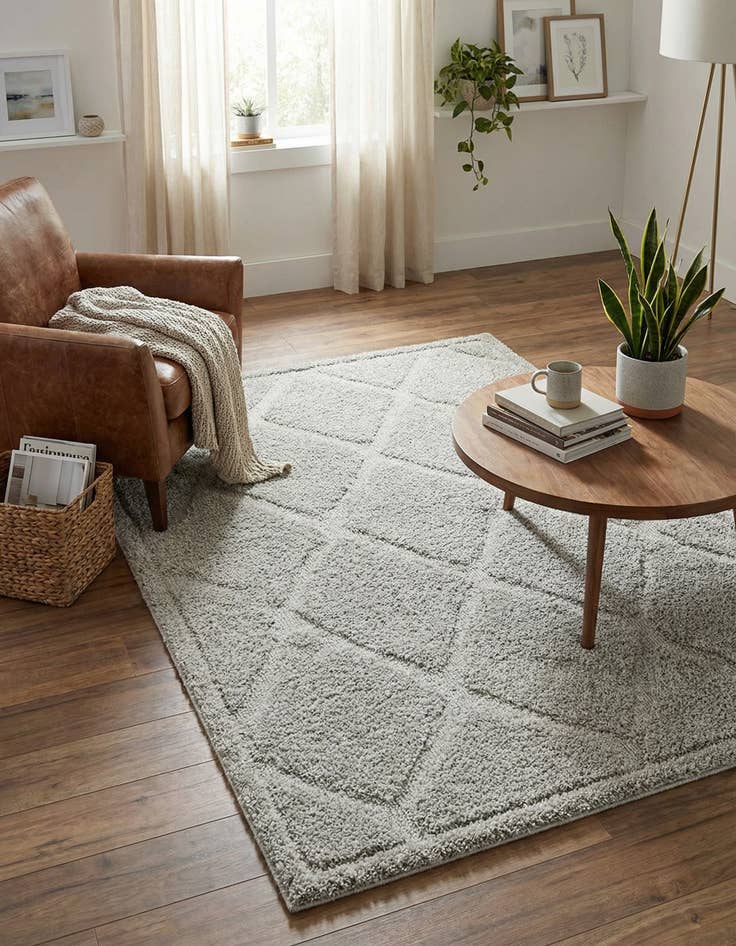 Detail image of 4' x 6' Lattice Shag Rug